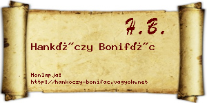 Hankóczy Bonifác névjegykártya